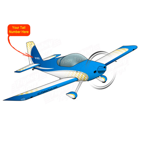 Flyboy Toys Airplane Design (Blue/Yellow) - AIRM1EIM7-BY1