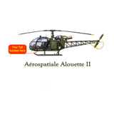 Aérospatiale Alouette II Helicopter Chopper T-Shirt - Add Your N#