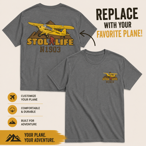 STOL Life Super Cub (AIRG9GG1H-Y2) Airplane Shirt - Personalized with N#