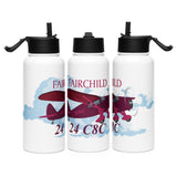 Custom Airplane Stainless Steel Water Bottle with a Straw Lid