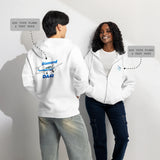 Custom Airplane Premium Full Zip Hoodie (Front Left Chest & Back Print)