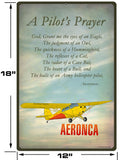 Aeronca Chief A Pilot's Prayer Airplane Metal Custom Sign