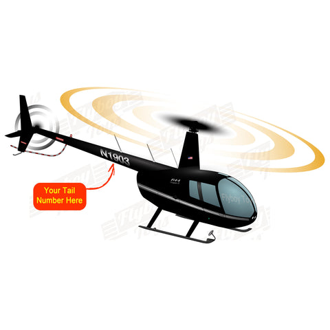 Helicopter Design (Black/Silver) - HELIIF2R44-BS1