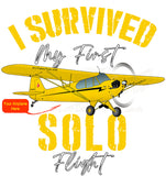 Flyboy Toys I Survived My First Solo Flight Custom T-shirt - Personalized