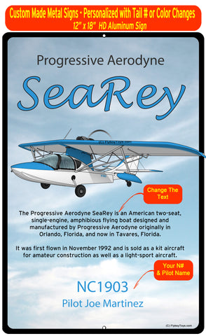 Flyboy Toys Custom Searey 12"x18" HD Airplane Metal Sign