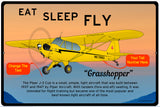 Flyboy Toys Eat Sleep Fly J3 Custom HD 18"x12" HD Metal Airplane Sign