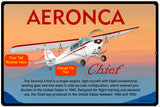 Flyboy Toys Aeronca Chief Custom HD 18"x12" HD Metal Airplane Sign