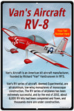 Van's Aircraft RV-8 (Red/Silver) HD Airplane Hangar Sign Pilot Gift – Aviation Wall Decor
