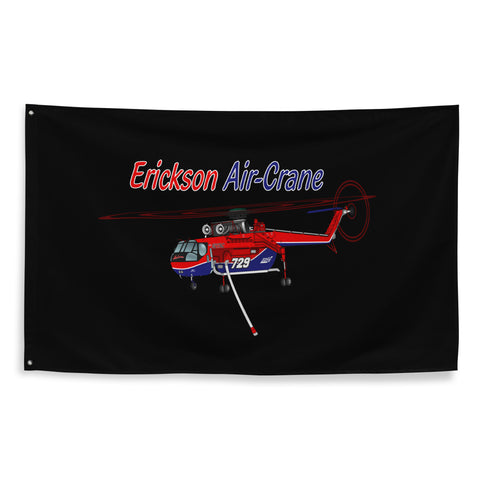 Erickson Air-Crane All Over Print Flag - Add Your N#