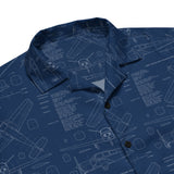 Aviation Hawaiian Shirt S35 Bonanza Airplane Blueprint All-Button Shirt