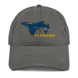 F-4 Phantom Airplane Embroidered Distressed Cap AIRD34F4II - Personalized w/ Your N#