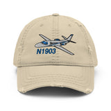 Airplane Embroidered Distressed Cap AIR35JJ39K1K9FEII-SB1_EMB- Personalized w/ Your N#