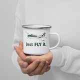 Just Fly It Enamel Mug - Add Your N#