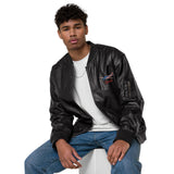 Custom Embroidered Leather Bomber Jacket - Add Your N#