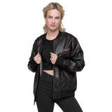 Custom Embroidered Leather Bomber Jacket - Add Your N#