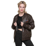 Custom Embroidered Leather Bomber Jacket - Add Your N#