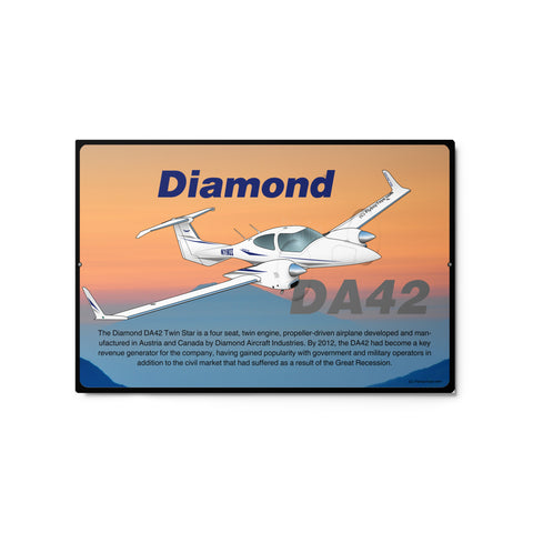 Flyboy Toys Diamond DA-42 Custom HD 18"x12" HD Metal Airplane Sign - Add Your N#