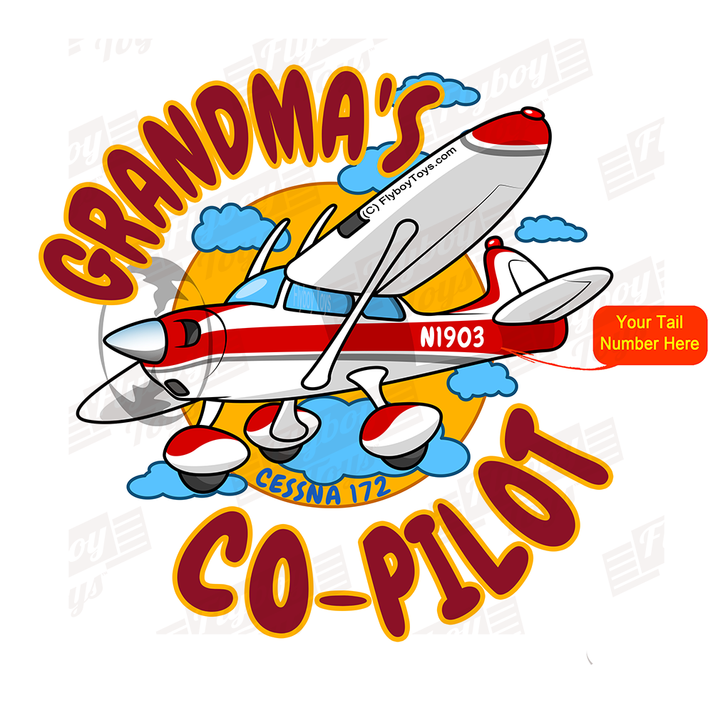 Grandma's Co-Pilot High Wing C172 (Red) Airplane Design