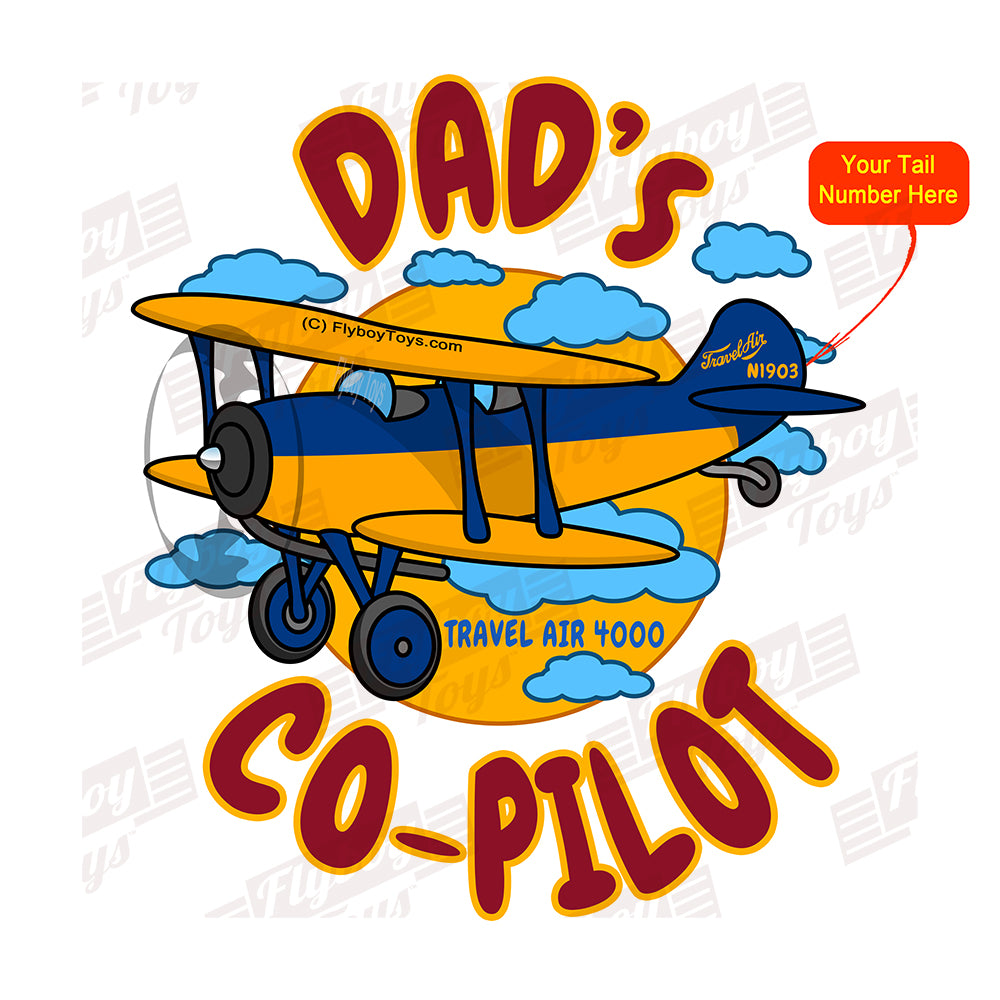 Dad's Co-Pilot Curtis Wright Travel Air (Yellow/Blue) Airplane Design