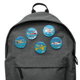 Wear Your Wings: Custom Airplane Pin Buttons - Set of 5