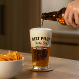 Best Dad In The World Custom Airplane Pint Glass
