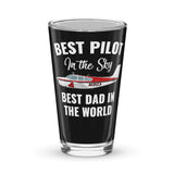 Best Dad In The World Custom Airplane Pint Glass