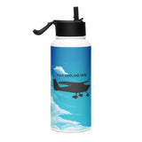 Custom Airplane Stainless Steel Water Bottle with a Straw Lid