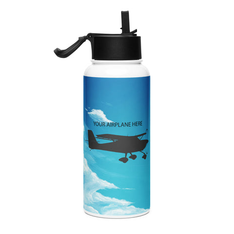 Custom Airplane Stainless Steel Water Bottle with a Straw Lid