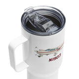 Airplane Travel Mug w/ Handle (AIRG9G385260-CM1) - Add Your N#