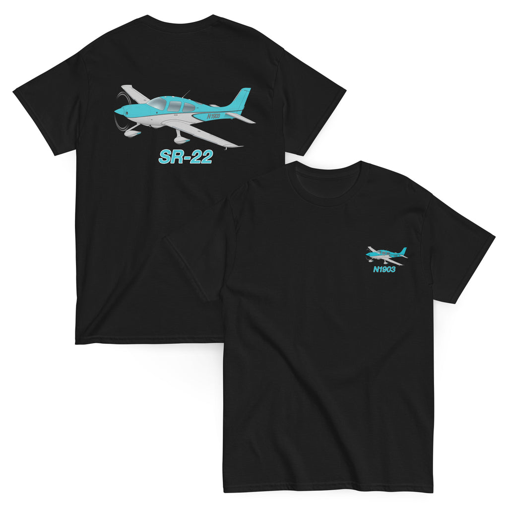 SR22T Airplane T-shirt - Personalized with Your N# - Back & Front