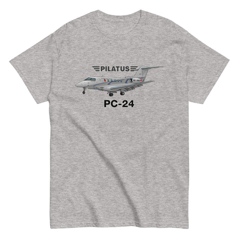 Pilatus PC-24 (Silver) Airplane T-Shirt - Personalized w/ Your N#