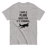 Plane Addiction | Custom Airplane Silhouette Aviation T-Shirt
