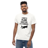 Plane Addiction | Custom Airplane Silhouette Aviation T-Shirt
