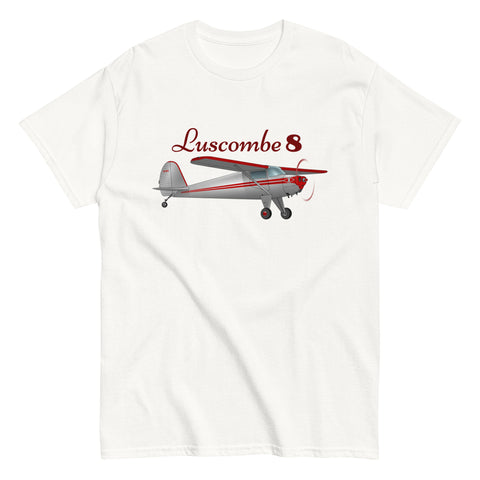 Luscombe 8 (Red/Silver) Airplane T-Shirt - Personalized w/ Your N#