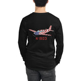 Custom Bella+Canvas Long Sleeve Shirt (Left Chest & Black Print) – Customize with Your Aircraft N#