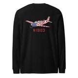 Custom Bella+Canvas Long Sleeve Shirt (Left Chest & Black Print) – Customize with Your Aircraft N#