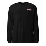 Custom Bella+Canvas Long Sleeve Shirt (Left Chest & Black Print) – Customize with Your Aircraft N#