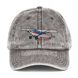 Airplane Embroidered Vintage Cap (AIRG9GG1H-R6) - Personalized
