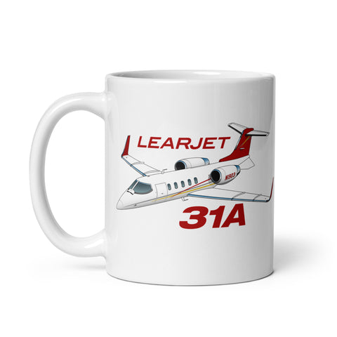 Flyboy Toys Learjet 31A Airplane Ceramic Mug - Personalized w/ N#