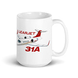 Flyboy Toys Learjet 31A Airplane Ceramic Mug - Personalized w/ N#