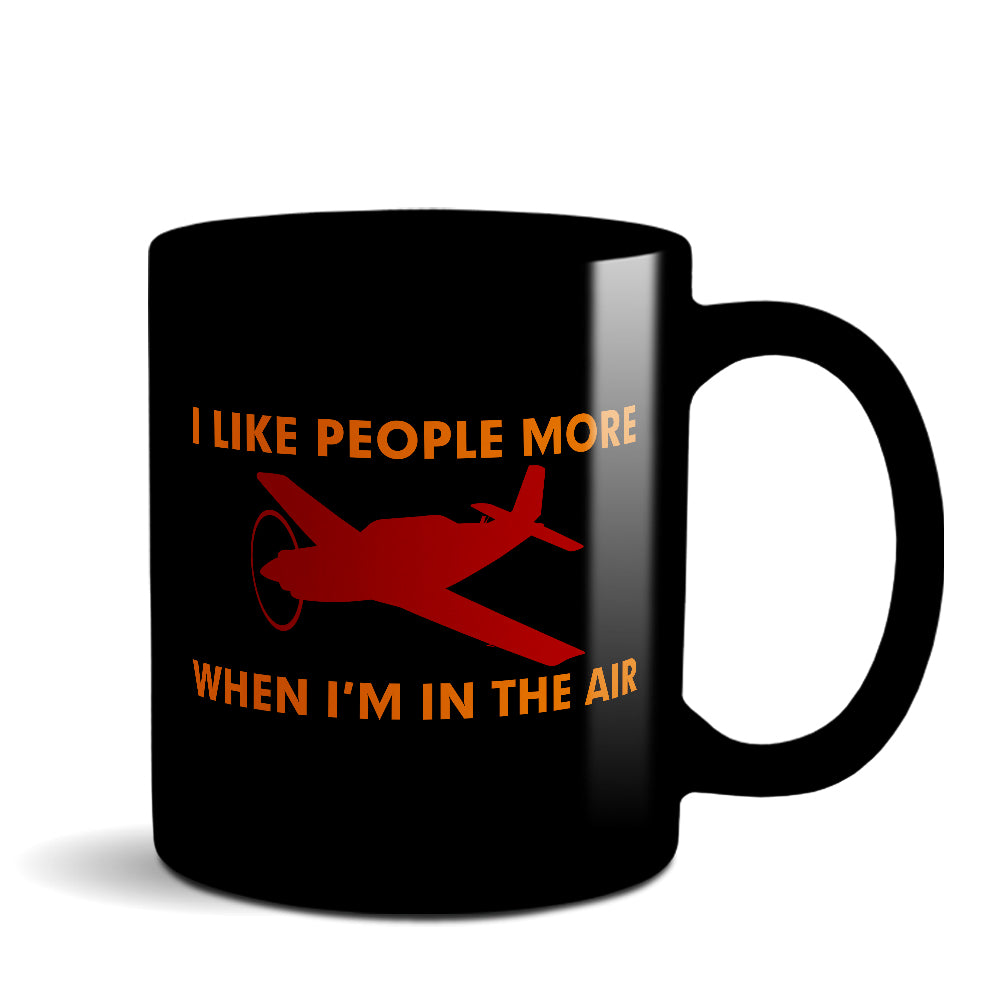 I Like People More Airplane Ceramic Custom Mug - Personalized w/ your N#