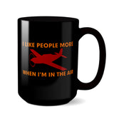 I Like People More Airplane Ceramic Custom Mug - Personalized w/ your N#