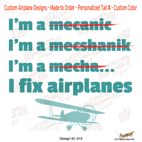 I Fix Airplanes Airplane Aviation Design