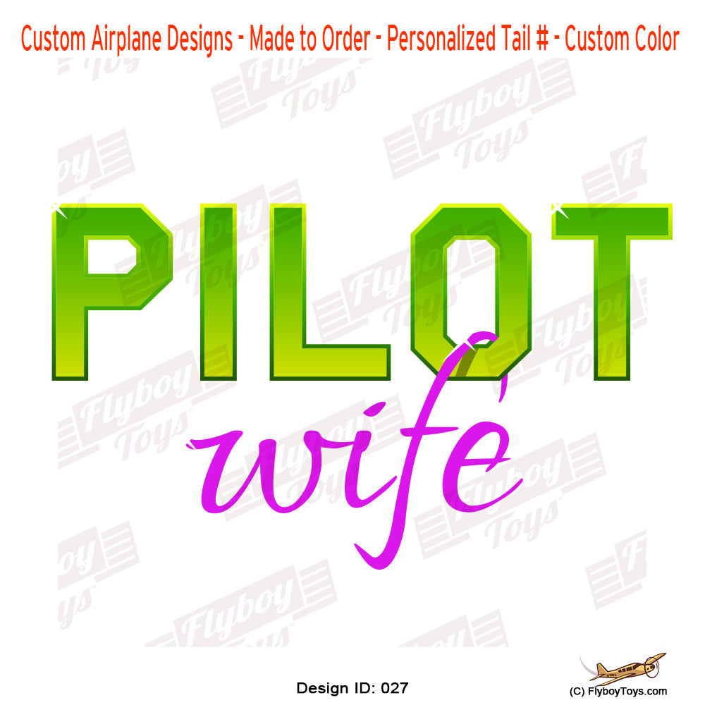 Pilot Wife Airplane Aviation Design