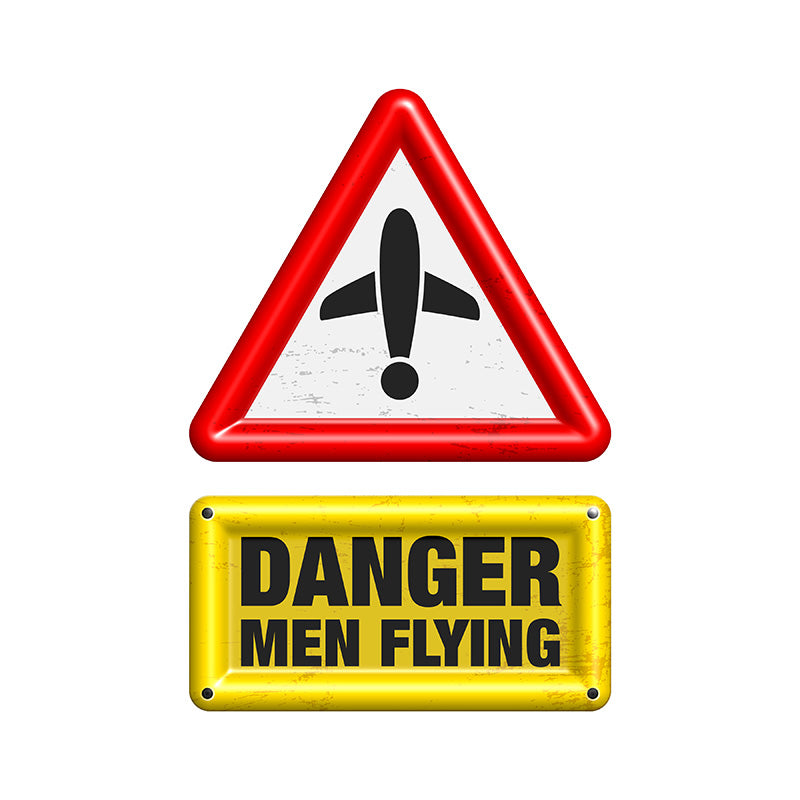 Danger Men Flying Airplane Aviation Design