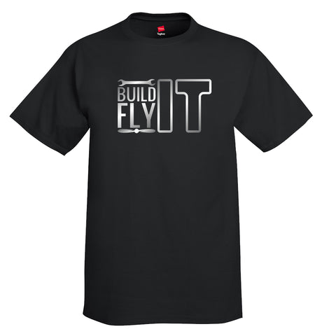 Build It Fly It 2 Aviation Airplane T-Shirt Black