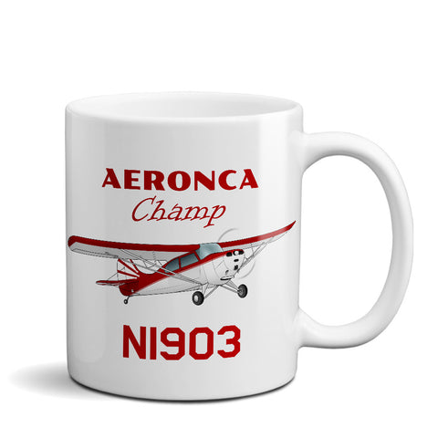 Aeronca Champ 7AC Airplane Ceramic Mug - Personalized w/ N#