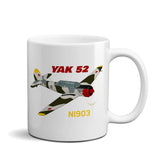 Yakovlev Yak-52 (Green/Silver) Airplane Ceramic Mug - Personalized w/ N#