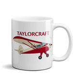 Taylorcraft F-21B (Cream/Red) Airplane Ceramic Mug - Personalized w/ N#