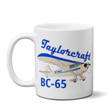 Taylorcraft BC-65 Airplane Ceramic Mug - Personalized w/ N#